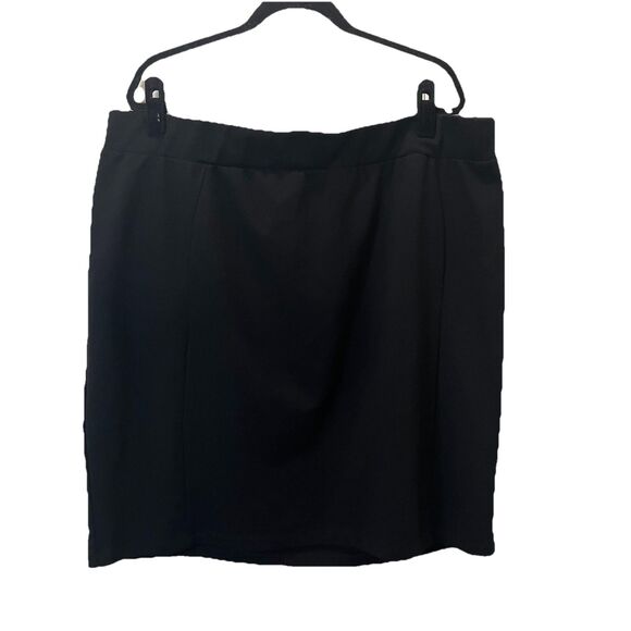 Pure Energy Black Pull On Pencil Skirt Knit Stretch Womens Size 3X - Picture 1 of 9